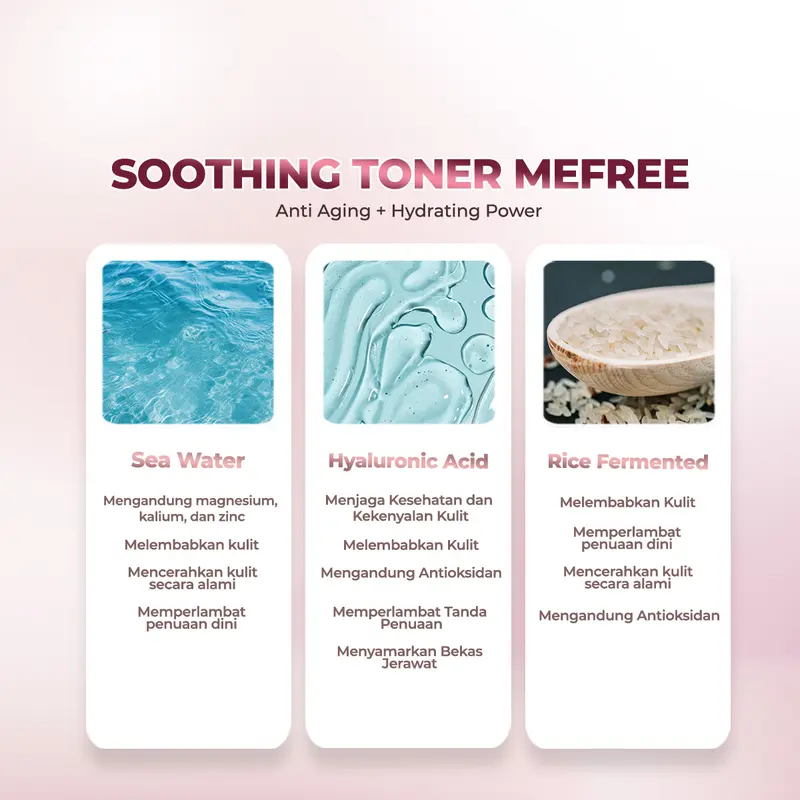 Renewal Duo Package - Salmon DNA Mefree +  Soothing Toner Mefree (Anti Aging Serum + Toner) - Mengangkat Sisa Kotoran di Wajah Pelembab Meminimalkan Pori-pori Mengencangkan Kulit Wajah Kering dan Berjerawat Memudarkan Kerutan Halus di Wajah 4