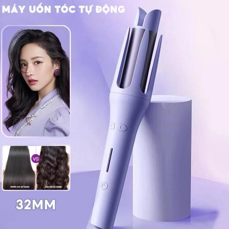 Máy Uốn Tóc Tự Động Chất Liệu Gốm Sứ Chống Bỏng 32mm, Máy Làm Xoăn Tạo Kiểu Tóc…