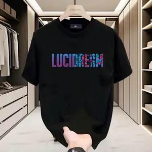 [COD] Kaos Couple Unisex Katun Premium Motif Huruf Retro Keren Gaya Street Oversize Lembut Tebal Bahan Nyaman crew neck