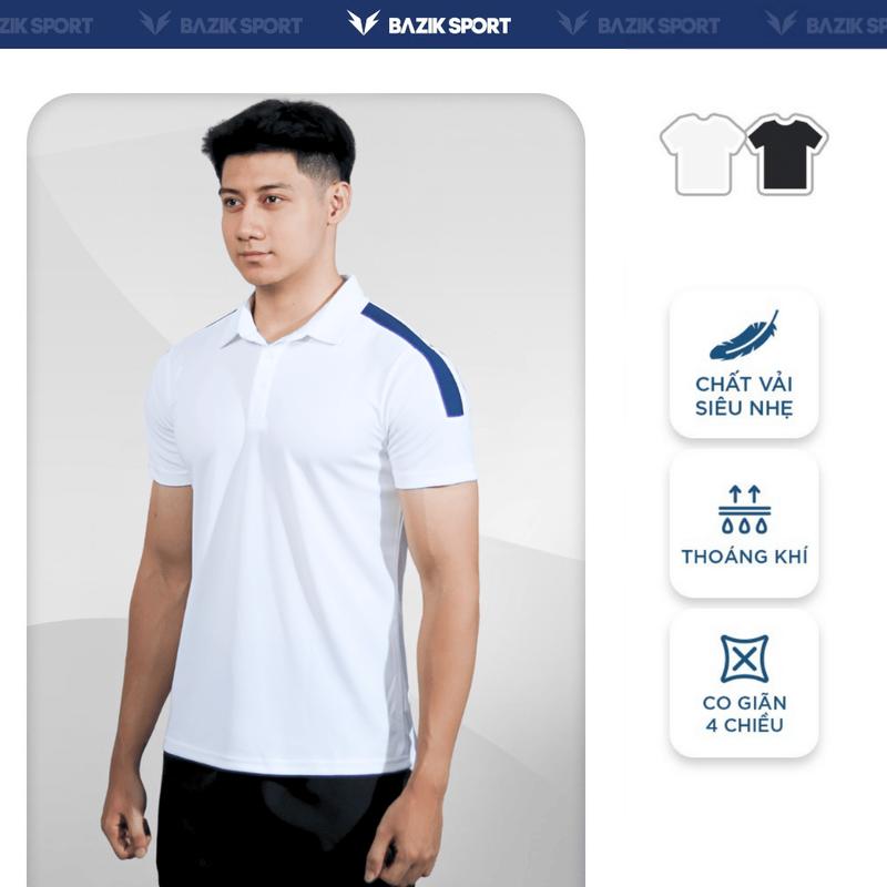  Áo Polo Nam BAZIK Active 02 Phối Vai Co Giãn Tốt Đa năng Đi làm Đi chơi Thể Thao Pickleball 