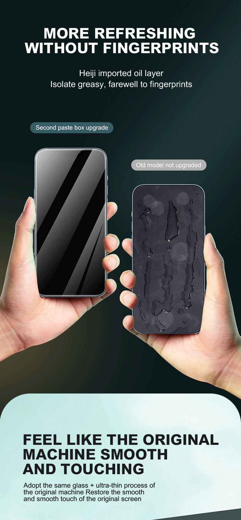 Product Introduction of [Cod] 2025 new wsken HD tempered glass for iPhone 16 Pro Max/16 pro/15 Pro Max/13/12/11/X tempered film [auto dust removal] full screen coverage, HD screen protector dustproof film accessories 14