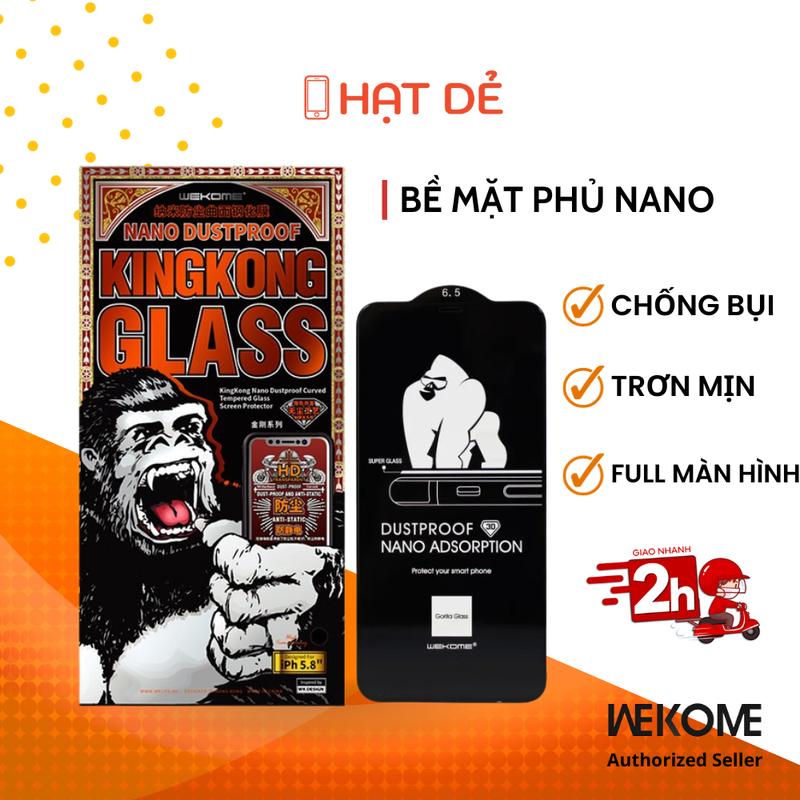 King Kong WK Kính Cường Lực Phủ Nano Siêu Chống Bụi cho iPhone 7plus 8plus X XS XS Max 11 11 Pro 12 12 Pro 13 13 Pro 14 14 Pro 15 15 Pro 15 Pro Max Full Màn Hình Dán Chống Bụi Trơn Mịn Độ Cứng 9H