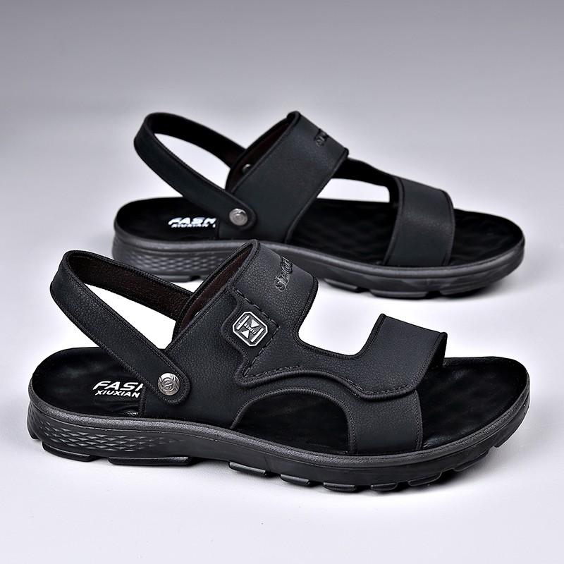 Sandals pantai pria, terbuat dari kulit asli dan dapat digunakan dua cara (sebagai sandal dan sepatu sendal) 3