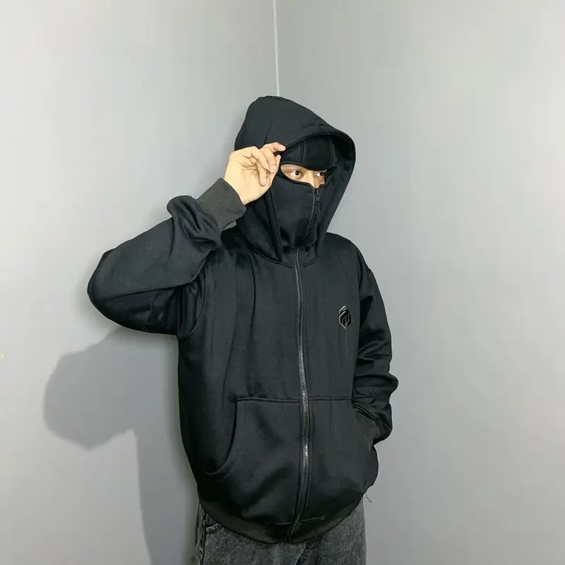 PLATINUM WORLD Hoodie Balaclava Zipper Boxy Oversize Premium Quality 2