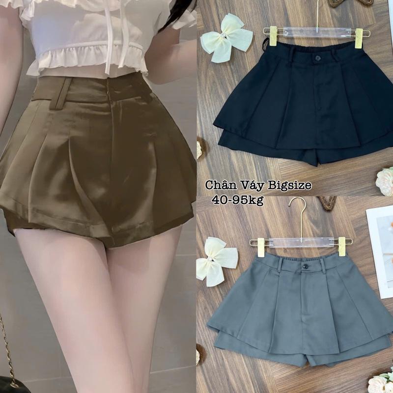 Quần Váy Thiết Kế 2 Tầng Bigsize, Quần Short Cạp Lưng Cao Hack Dáng Thích Hợp Đi Tiệc, Đi Chơi, Đi Biển Hot 40-95kg - 2440