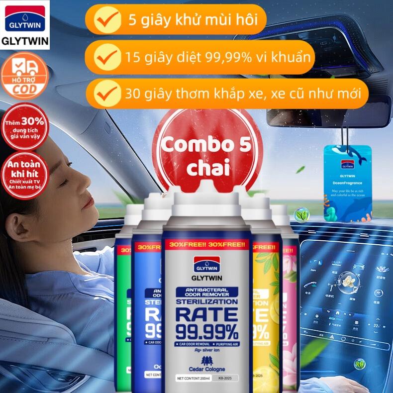 GLYTWIN Xịt khử khuẩn Thẻ thơm nước hoa – Khử mùi nhanh sau 5 giây diệt khuẩn & khử trùng đến 99%. Không mùi khó chịu không độc hại an toàn cho mẹ bầu & trẻ nhỏ. Dùng hằng ngày cho ô tô phòng ngủ nhà bếp WC văn phòng phòng kín khu vực thú cưng.