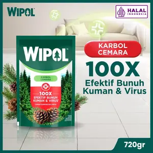 Wipol Pembersih Lantai Karbol Cemara Pouch 720g