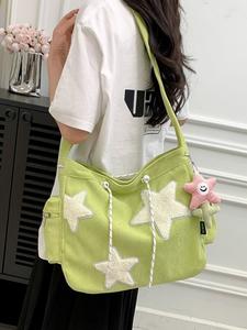 Bolsa cruzada casual para mujer, estilo universitario con diseño de rayas, correa de hombro ancha ajustable, bolsa tote de gran capacidad para el trabajo, ///