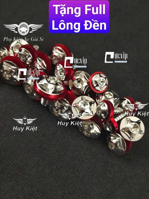   Tặng Full Lông Đền Đỏ  Full Ốc Dàn Áo Salaya Inox 304 Wave Dr Si Fu Ex Winner Vario AB Vision Jupiter Sonic Raider Satria Mio MS9932 