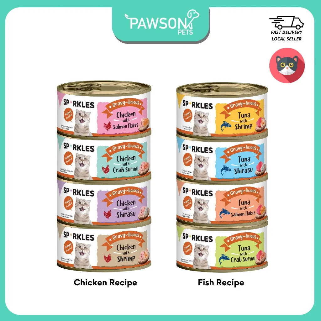 Sparkles Gravylicious Cat Wet Canned Food 80g | Tuna or Chicken Series