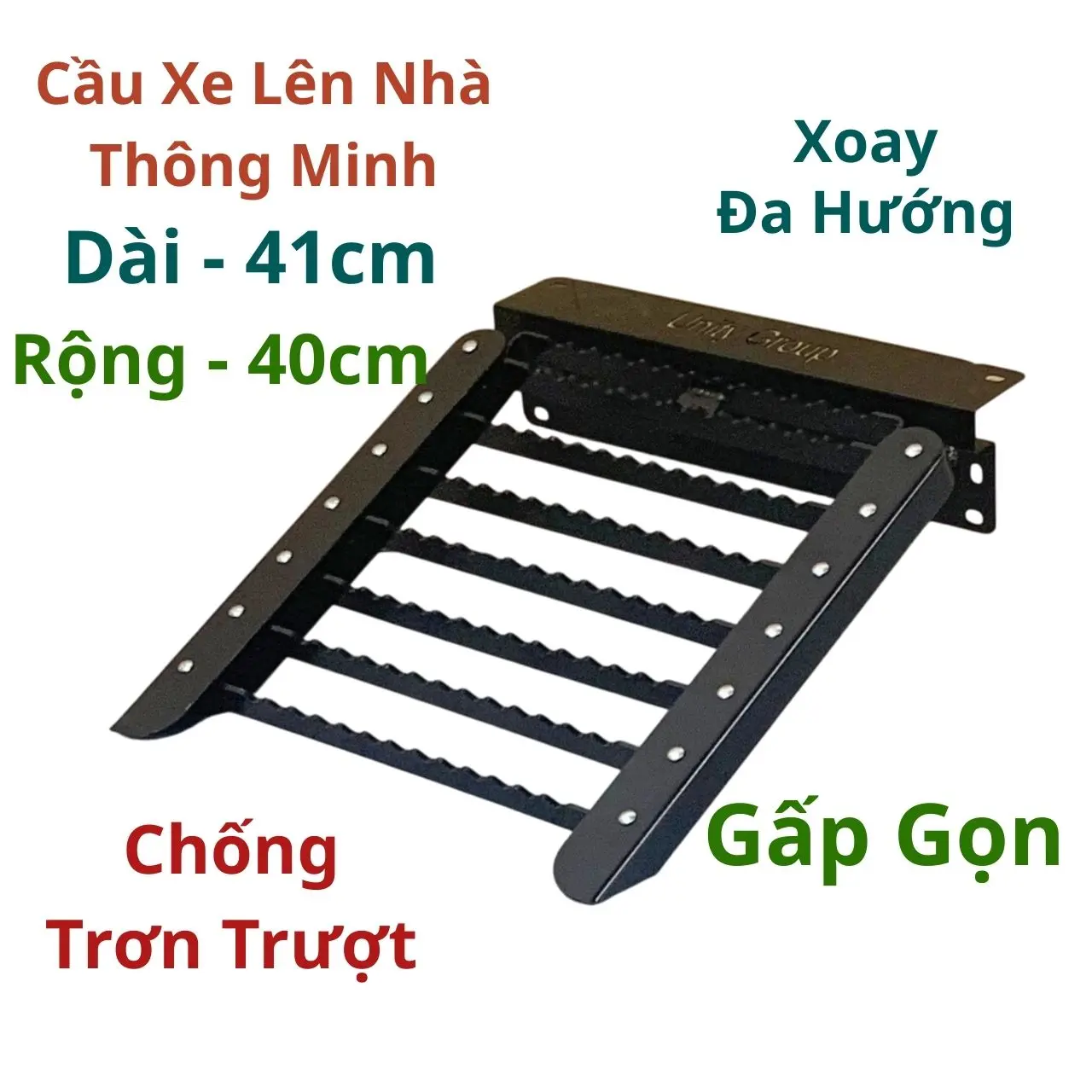 Cầu Xe Lên Nhà Gấp Gọn Thông Minh Xoay Đa Hướng Chống Trơn Trượt
