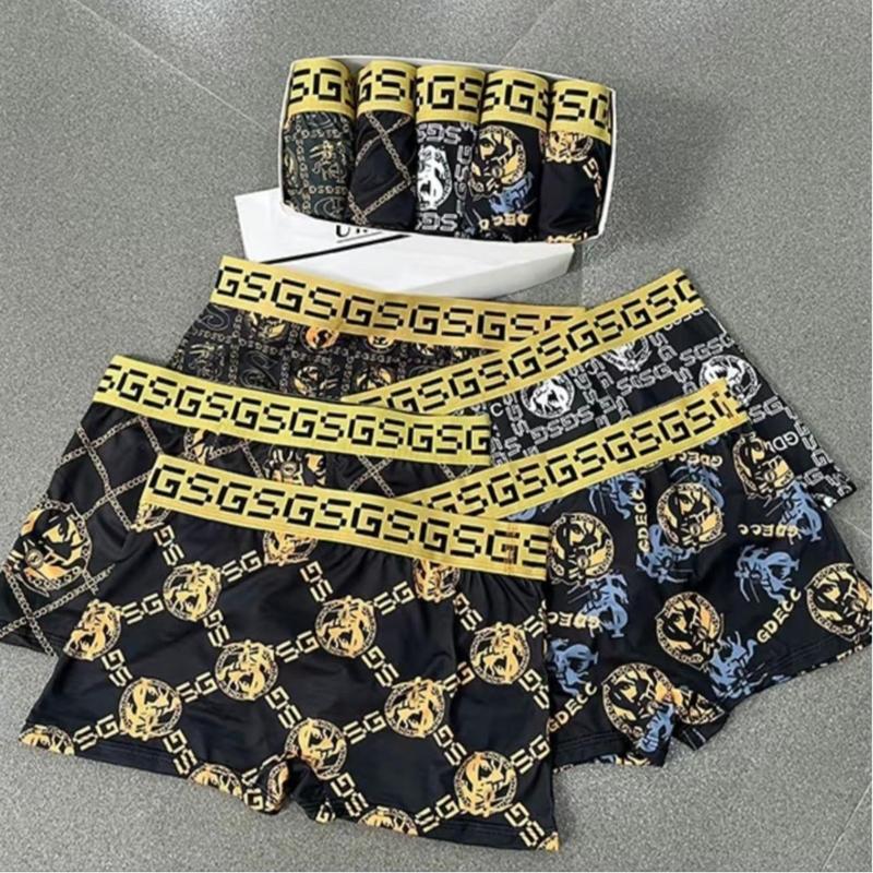 Combo 5 Quần Sịp Hoàng Gia Chất Thun Lạnh Co Giãn Tốt Mềm Mịn Quần Boxer Nam Menswear sip Quần Sịp Nam Elastan Cao Cấp Thoáng Khí