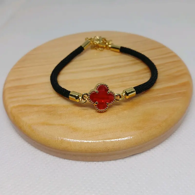 Gelang Tali Motif Cloverr Warna Warni Gelang Hoki Bracelets 4