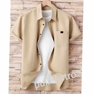 PD- kemeja polos pria terbaru 2023 kemeja lengan pendek baju atasan cowok keren | Hot Item