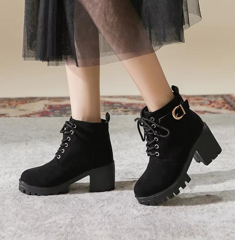  Bốt Thời Trang Nữ Hàn Quốc Hàng Mới Về 2024 Giày Bé Gái Giày Dễ Phối Đồ Giày Cao gót Thoải Mái Shoes Boot Nhung +Một mã 