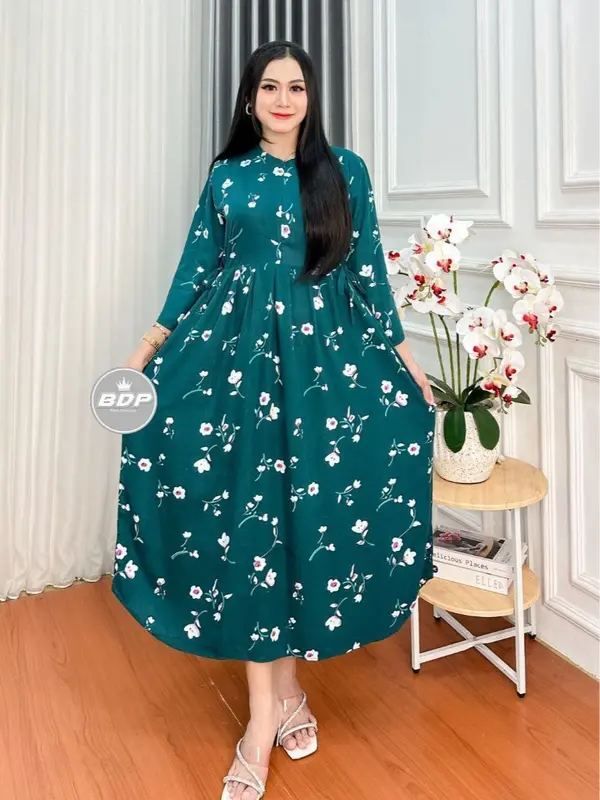 Dress Daster Rayon Tebal Motif Batik Kekinian Wanita Terbaru Busui Resleting 4