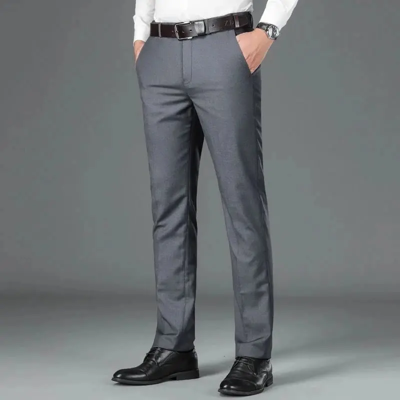 Celana Pria Formal Bahan Dasar Kain Woll Black Slimfit Kerja Kantor Panjang Hitam Dewasa Nyaman 5