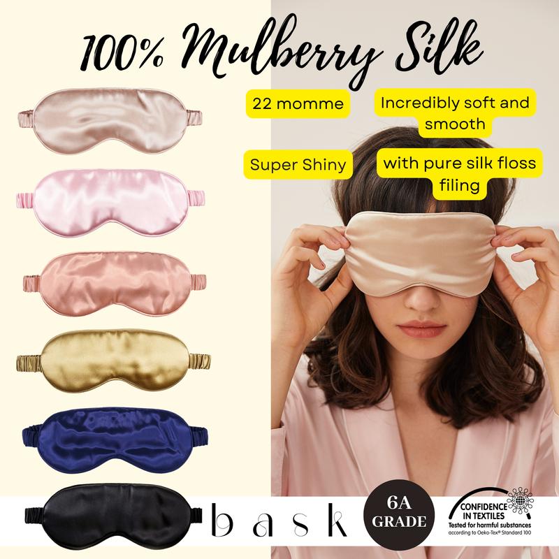 BASK - Silk Sleep Mask - Silk Blindfold - Sleep Aid - Cute Eye Mask - Eye Cover