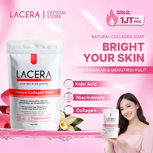 Lacera Natural Collagen Soap Sabun Mandi Batang Wangi Mencerahkan Melembabkan dengan Kandungan Kojic Acid Niacinamide