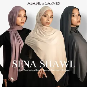 ABABIL SCARVES ~ Sena Shawl Hijab Pashmina Rayon Tencel Bamboo Premium Eksklusif Lembut Kerudung Muslim  Wanita