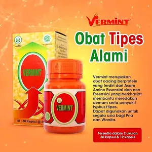 Vermint 12 kapsul & 30 kapsul - Kapsul Cacing obat tipes demam
