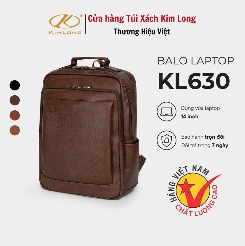 Balo Da Laptop 14 Inch Chất Liệu Sang Trọng Thời Trang Kim Long KL630