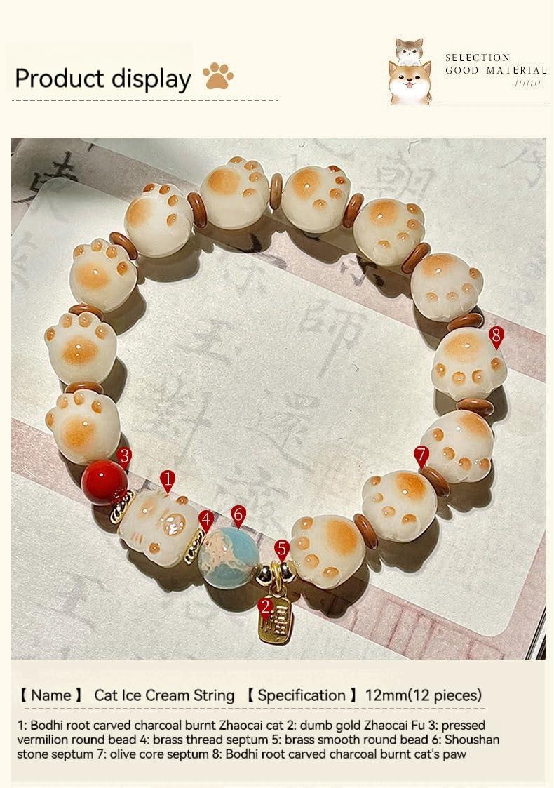 Product Introduction of Vòng Tay Mèo Tài Lộc, Thiết Kế Dễ Thương Bồ Đề, Vòng Tay Đính Cườm Dễ Thương, Vòng Tay Thiết Kế Chân Mèo 3