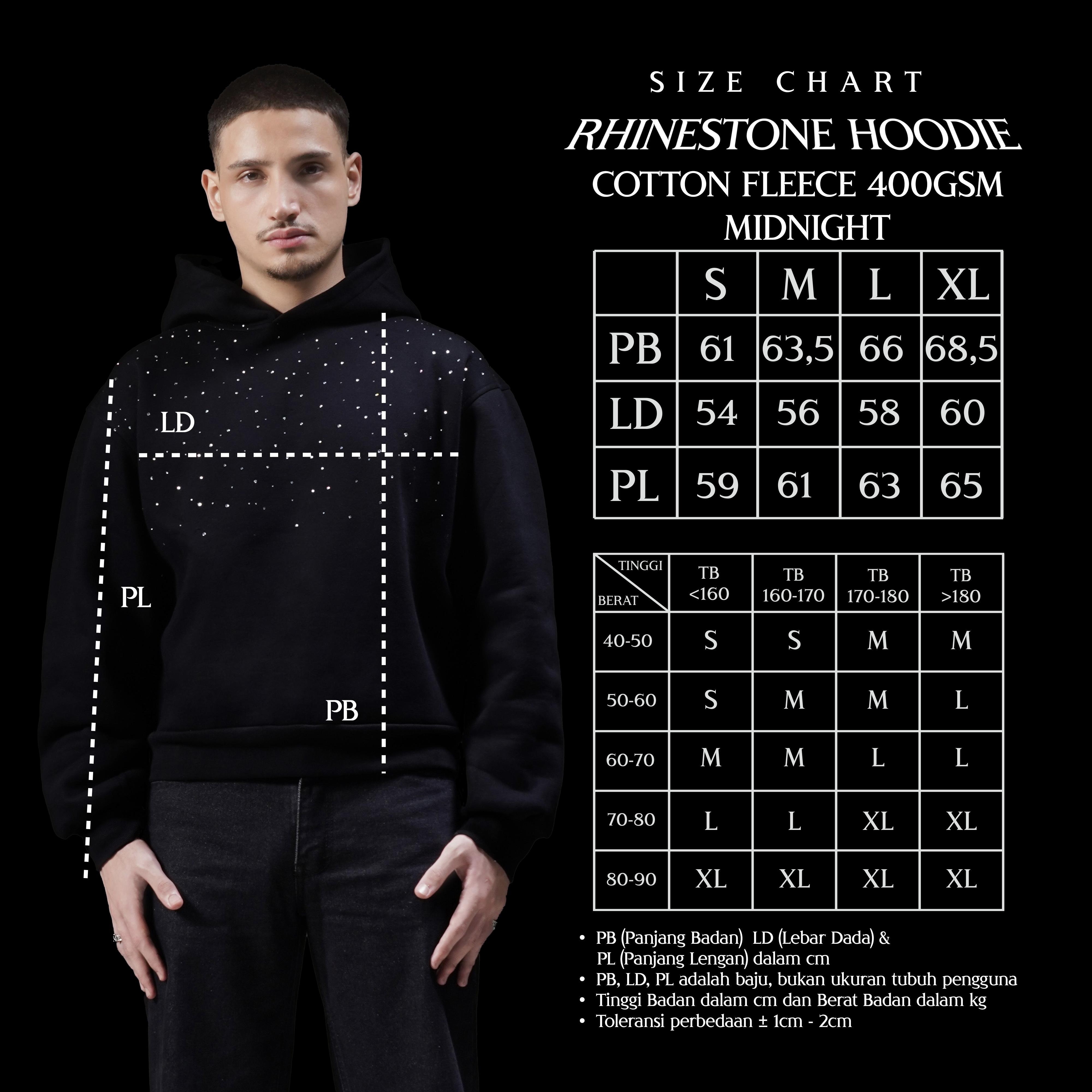 JINMA - Hoodie Rhinestone Oversized Boxy