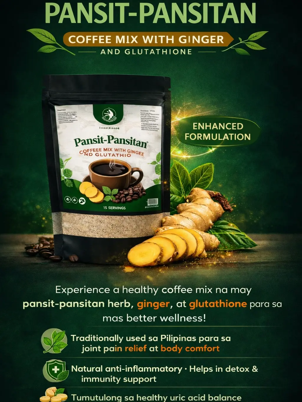 Pansit Pansitan Herbal Coffee 5in1 for Gout & Uric Acid Relief | Detox  Coffee for Kidney Cleanse | Anti Gout Drink w/ Ginger, Glutathione & Stevia  PH - TikTok Shop Philippines