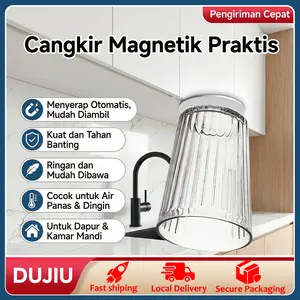 Cangkir Magnetik Transparan – Hemat Ruang, Mudah Pasang & Lepas, Material Kuat Tahan Jatuh, Praktis untuk Kamar Mandi & Dapur, Harga Hemat