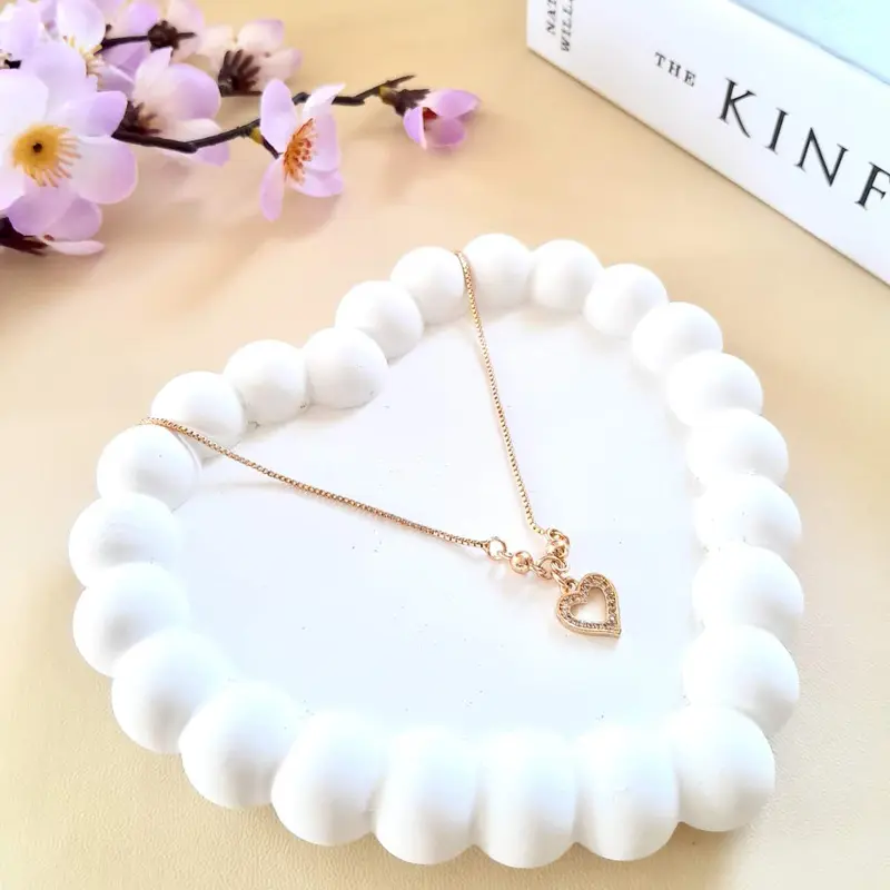 Kalung Wanita Titanium Anti Karat Hati Liontin Berlian Klavikula Rantai Aksesoris Fashion Kalung Perhiasan Emas XL106 1