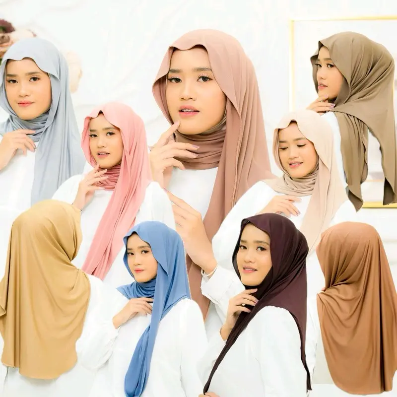 PUSSAT Elliana Pashmina Mleyot Belakang Oval Spandeks Jersey Premium Pashmina Flowy Turkey Pashmina Shawl Fashion Muslimah