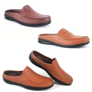 Sepatu Sandal Slop Pria Dewasa Karet Pantofel Bustong Formal Anti Air ATT ABK Coklat Shoes