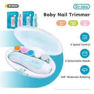 Dr.isla BYM03 Gunting kuku bayi elektrik Fungsi lampu LED Baby Nail Trimmer Perlengkapan bayi Penyesuaian kecepatan empat kecepatan dengan kebisingan rendah