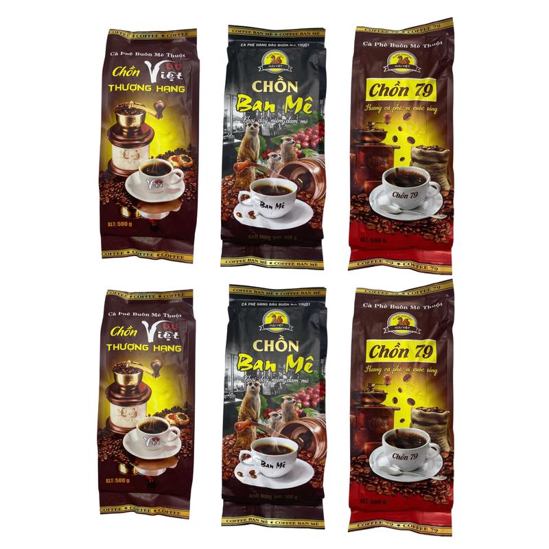  3KG CÀ PHÊ CHỒN 3 LOẠI KHÁC NHAU PHA PHIN THƠM BÉO AROMA 