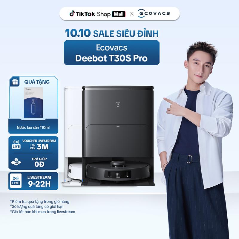 Robot hút bụi lau nhà Ecovacs Deebot T30S Pro 2025 – Bản Quốc Tế