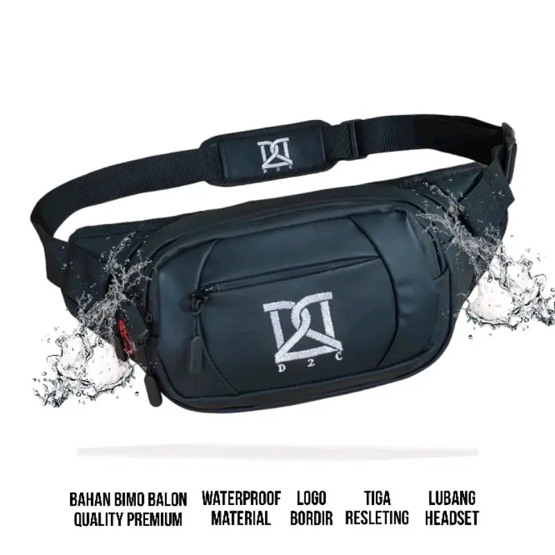 TAS SELEMPANG D2C WAISTBAG DISTRO PRIA ANTI AIR TAS PINGGANG