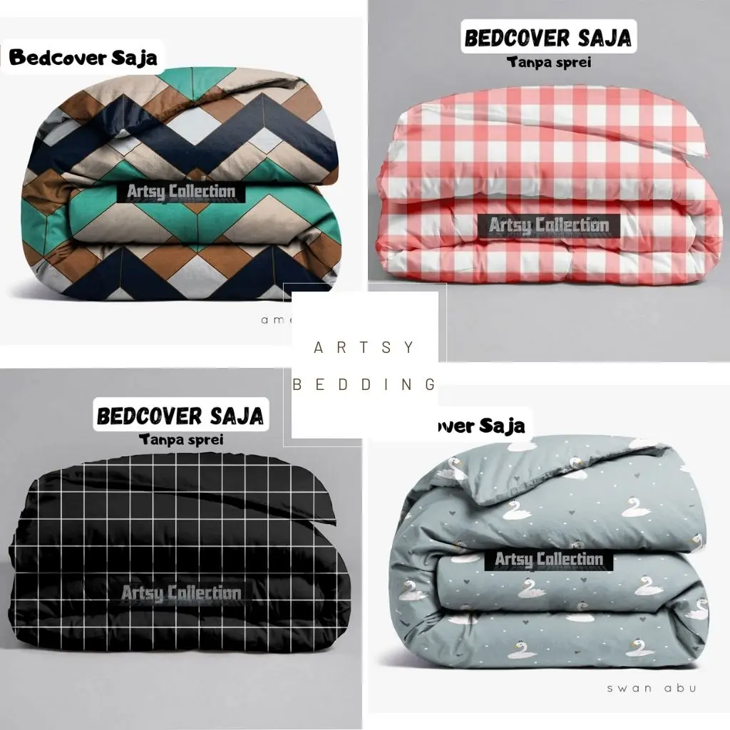 Bedcover Only / Bedcover Saja Tanpa Sprei / Bedcover Only 120x200 160x200 180x200 Motif Kekinian Katun Dakron