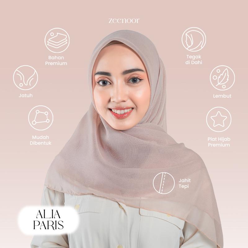 Zeenoor Paris Japan Premium Hijab - Kerudung Segi Empat Muted Rainbow Color by Cacil 4
