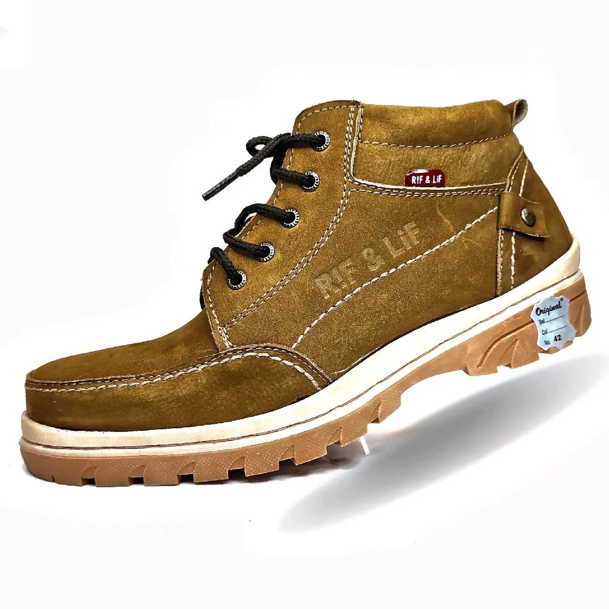 Sepatu Boots Kulit Asli Original Sol Karet Anti Licin Sudah Dijahit Kuat Dan Kokoh Bahan Kulit Sapi Premium Bagian Dalam Empuk Dilapisi Busa Tebal Shoes RLB4