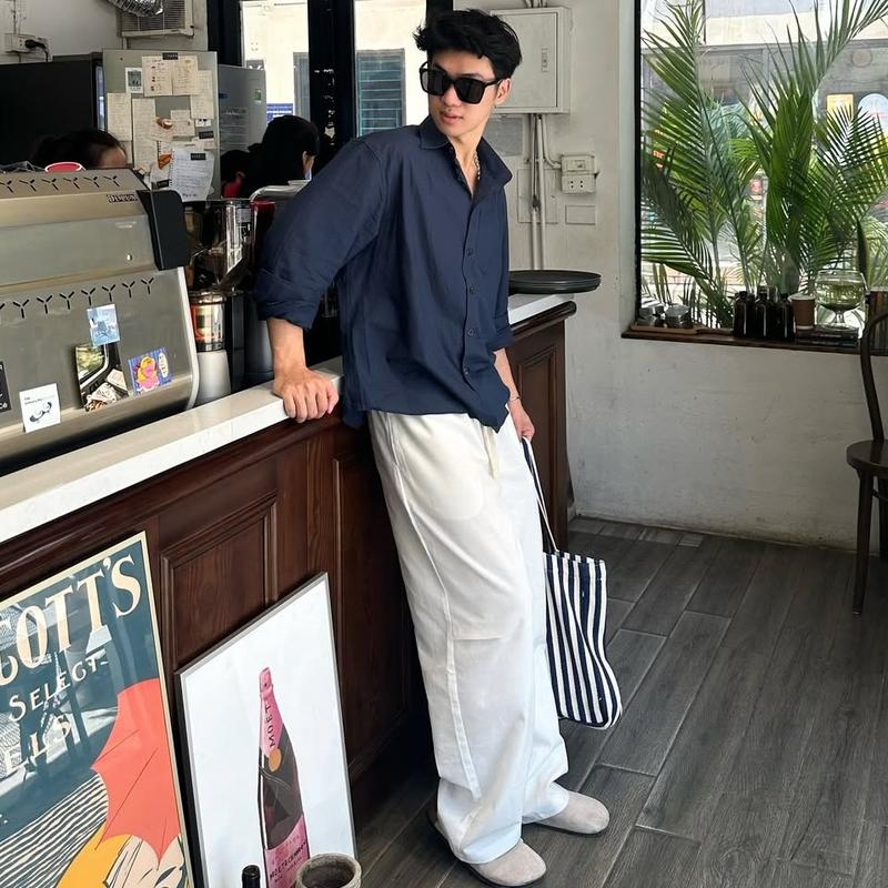 Set Bộ Quần Áo Nam Dài Tay Đi Biển Gồm Áo Đũi Linen + Quần Dài Linen Thời Trang Cao Cấp Halley J48