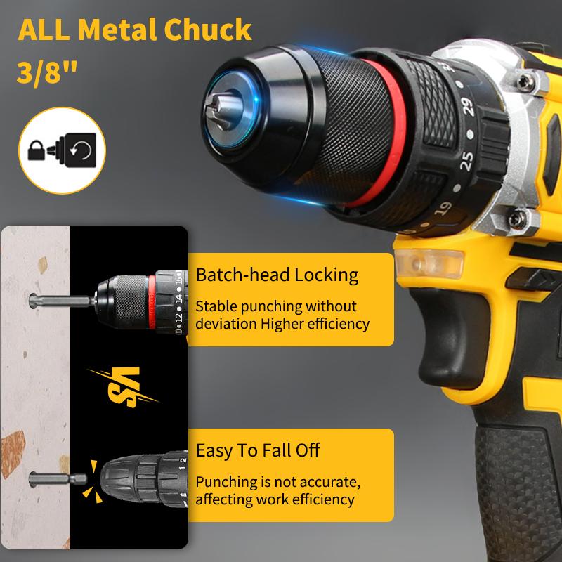【KEELAT】KCD013 Brushless 18V Impact drill Cordless 45N.M Torque Impact Driver 3-Mode Wall Drilling Metal Power Tool