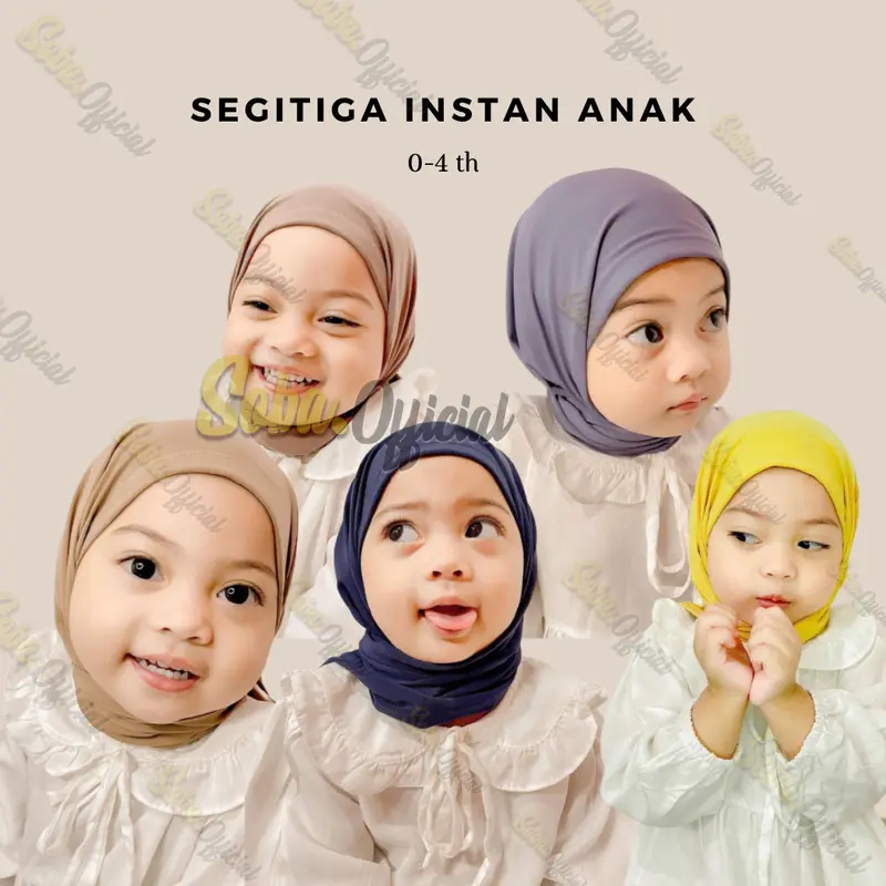 SOBAA HIJAB - Jilbab Segitiga Instan Anak Spandex Jersey Premium Umur 0-4 Tahun 0