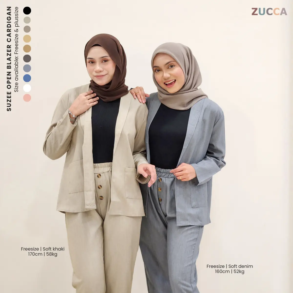 ZUCCA SUZEE COTTON CARDIGAN - DM022 BLAZER WANITA KOREAN STYLE