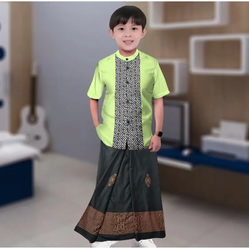 Setelan Sarung Koko Anak Sarung Motif Sarwon Usia 1-12 Tahun 4