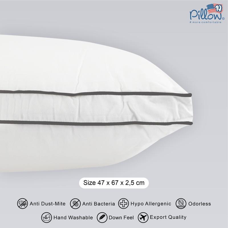 109 PILLOW - Bantal Tidur Hotel Polos Double List Bulu Angsa Sintetis - 1.500 gram 1
