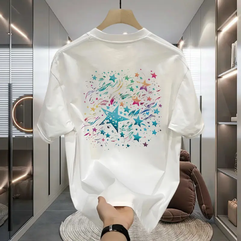 Áo Thun Nam Ngắn Tay, Phong Cách Nam Tính, Đơn Giản Và Dễ Phối Đồ, Làm Bằng Cotton Nguyên Chất, Hợp Xu hướng, Thích Hợp Cho Đường Phố Cao Cấp, Áo Tay Lỡ, Dành Cho Nam Và Nữ, Lý Tưởng Cho Mùa Hè Menswear Cổ Tròn Unisex