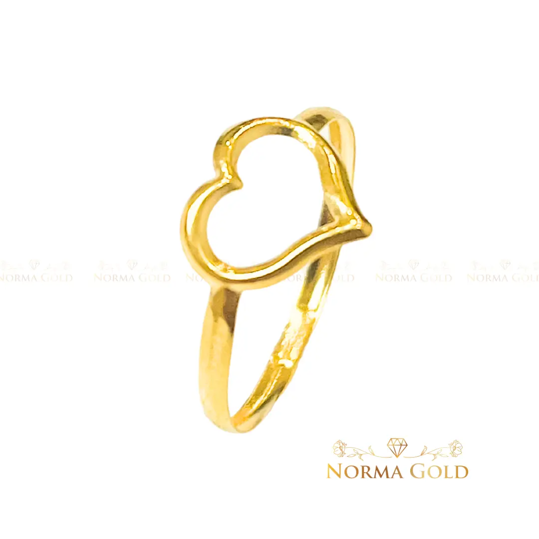 NORMAGOLD Cincin Emas Minimalist Love Frame II Bajet (EMAS 916) [S]