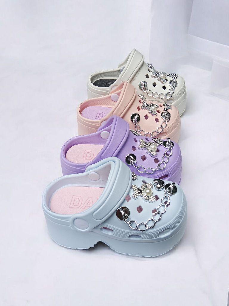 Baim Fuji Sandal Anak Perempuan Baim Fuji Karet Eva Ringan NonSlip Fashion Warna Ungu Ukuran 25-35 Cocok Indoor Outdoor Kaki Sepatu