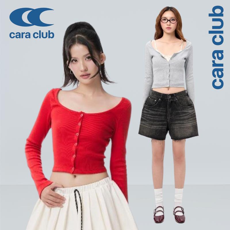 CARA Áo cardigan dài tay nữ Niye có nút bấm thiết kế basic - CRL